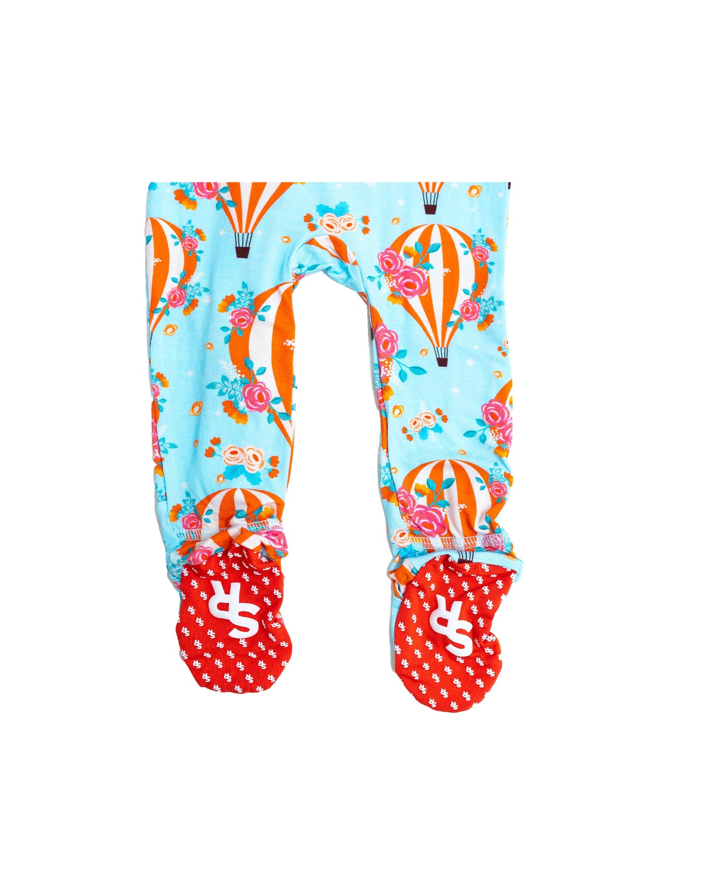 Hot Air Balloon Ruffled Zippered Footie Pajamas