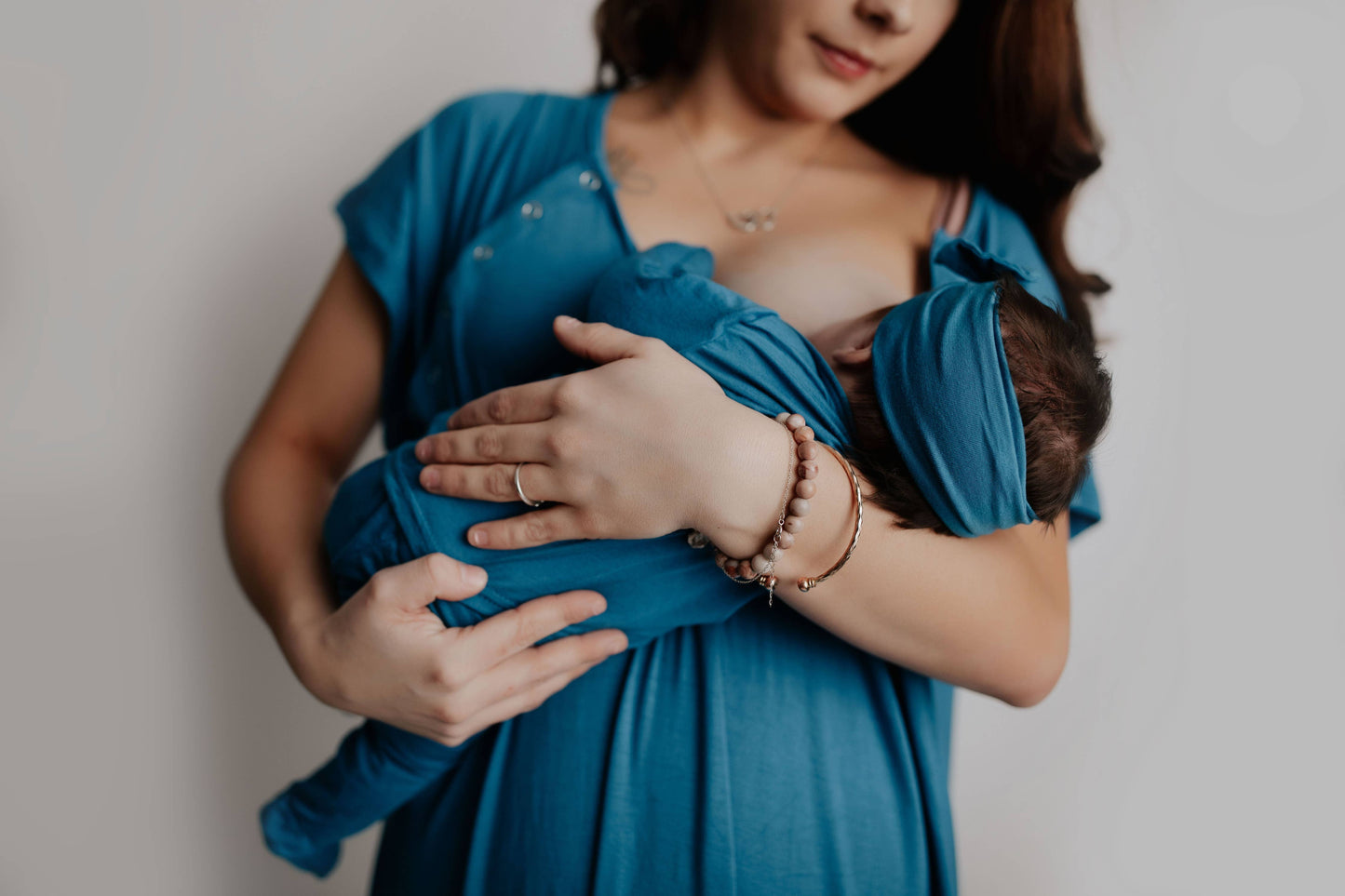 Blue Maternity Labor and Delivery/ Nursing Gown