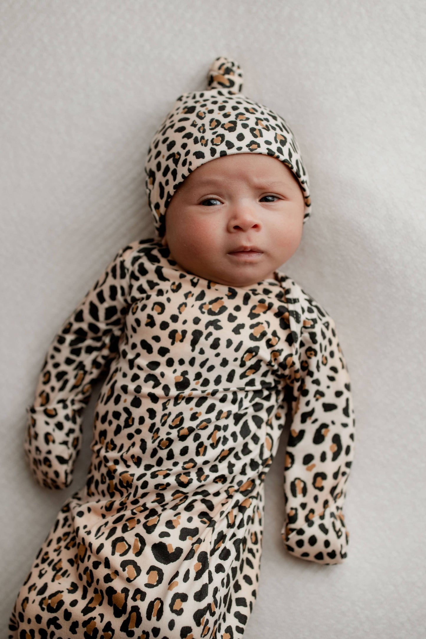 Leopard Knotted Gown: Gown & Hat