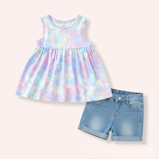 PRE-ORDER: Cotton Candy Swirl - Denim Set