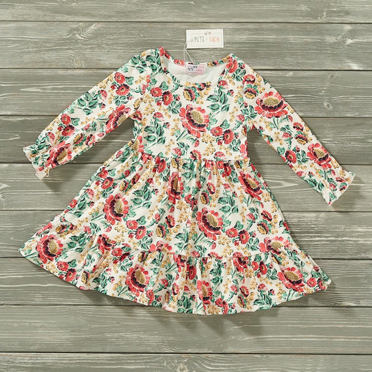 Harvest Blooms Long Sleeve Dress