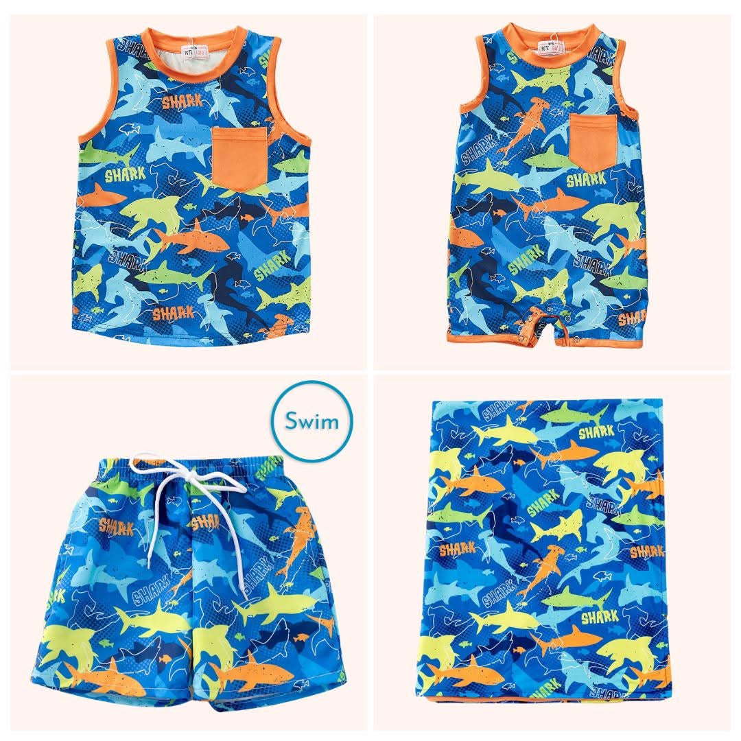 Sharks Swim Trunks