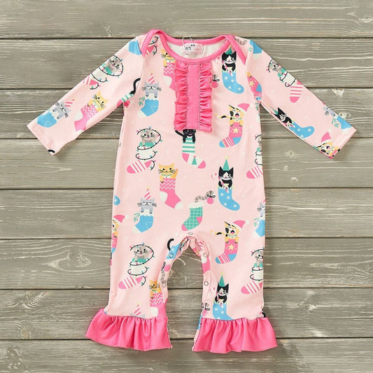 Meowy Christmas - Girl Romper