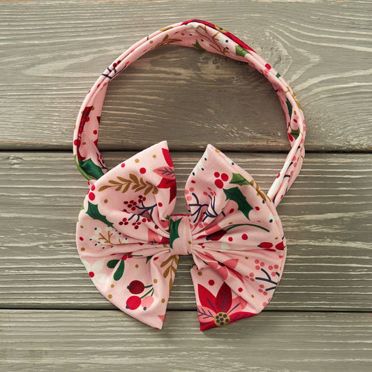 Poinsettias & Plaid - Bow Headband