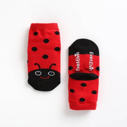 Ladybug Red Ankle Socks