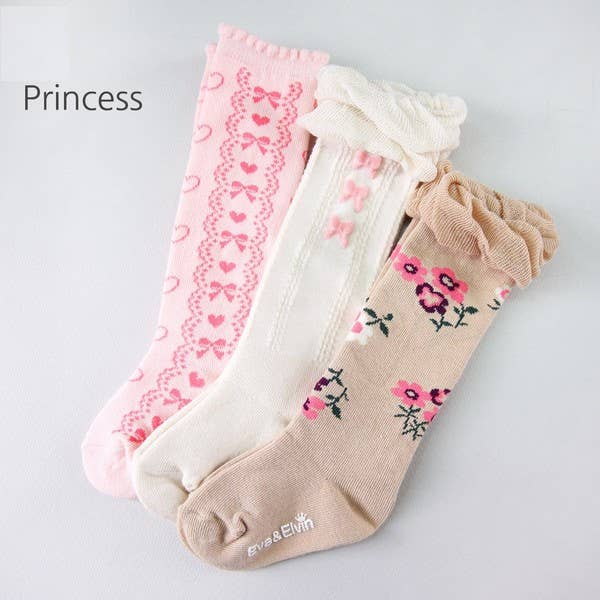 Princess Knee Socks:  Beige
