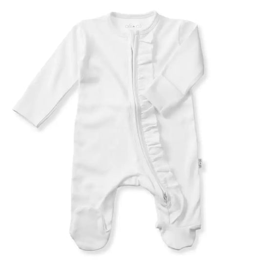 Baby Ruffle Footie 2-Way Zipper