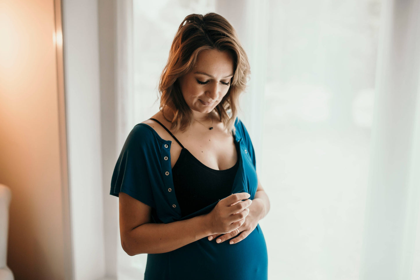 Blue Maternity Labor and Delivery/ Nursing Gown