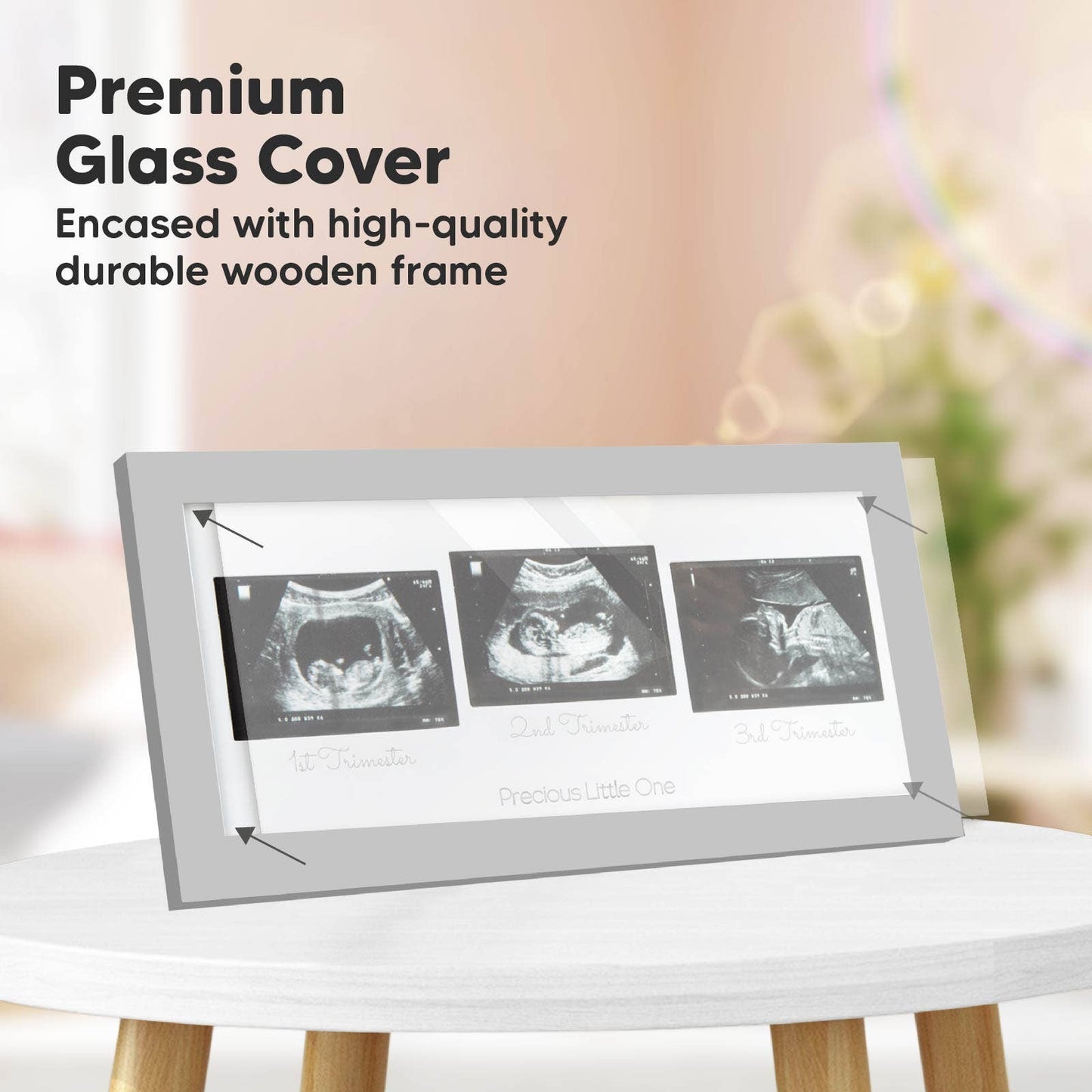 KeaBabies Trio Sonogram Frame (Cloud Gray)