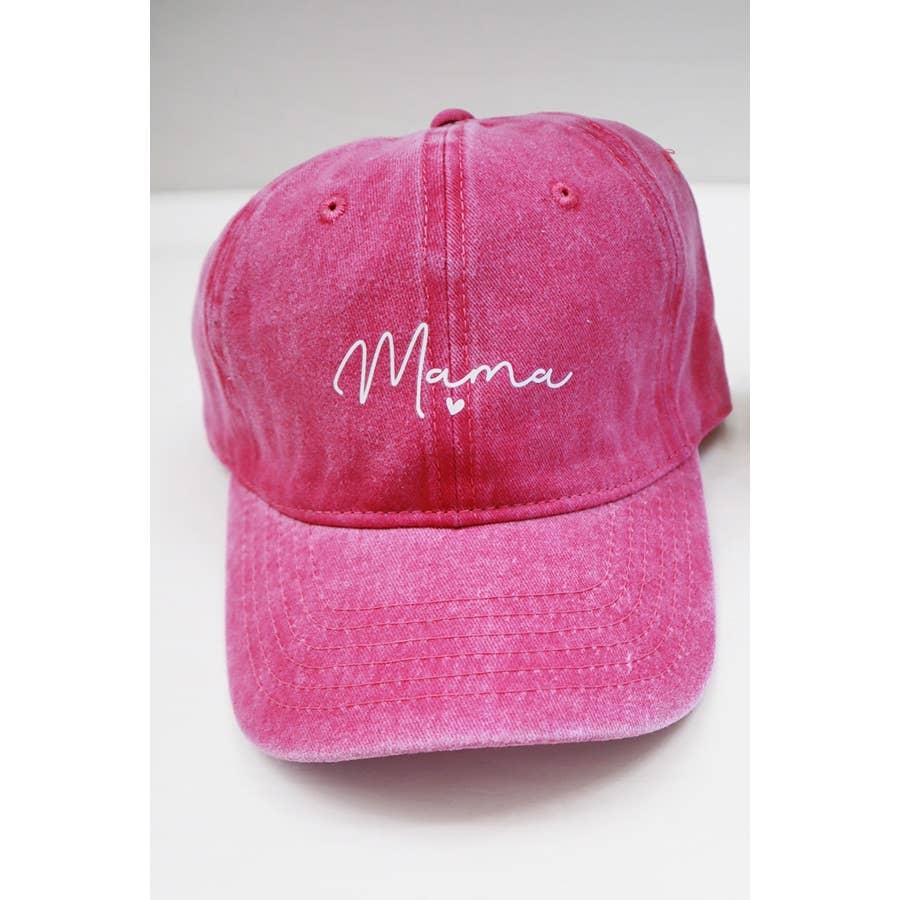 MAMA Printed Acid Washed Baseball Cap