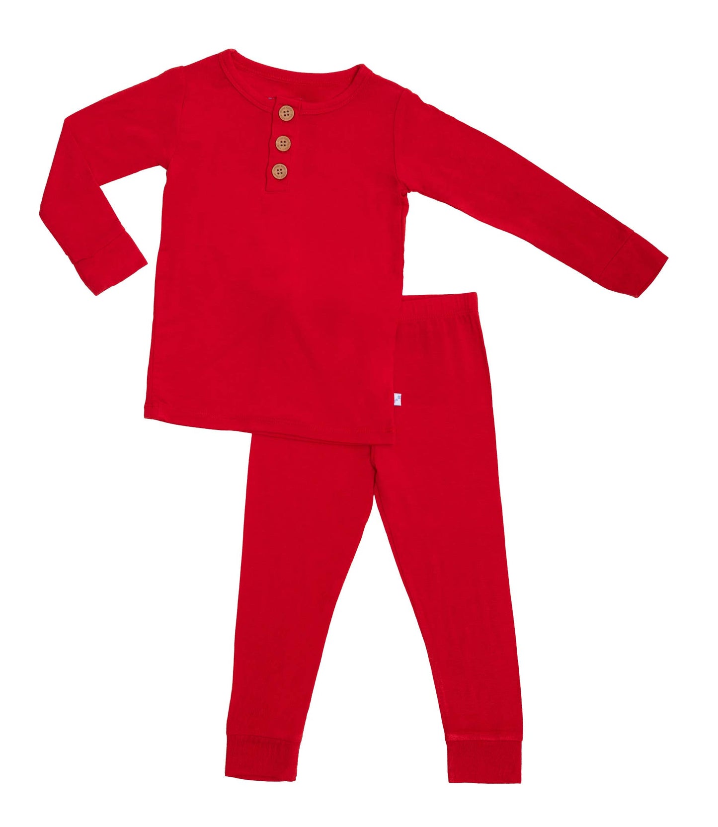 True Red Long Sleeve Henley Pajamas