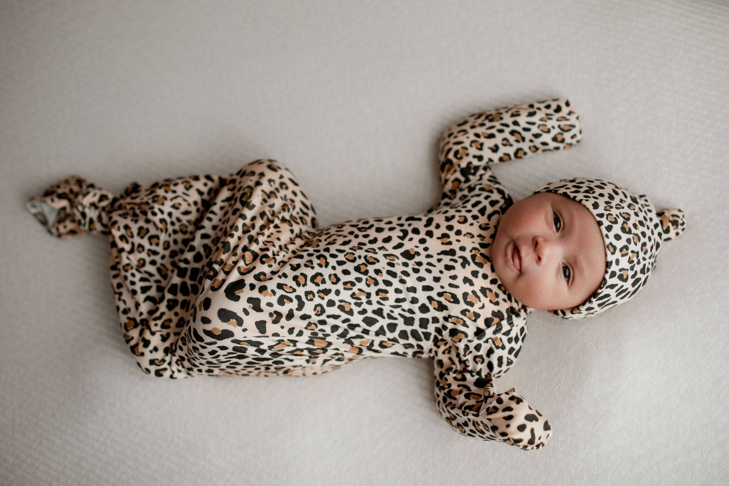 Leopard Knotted Gown: Gown & Hat