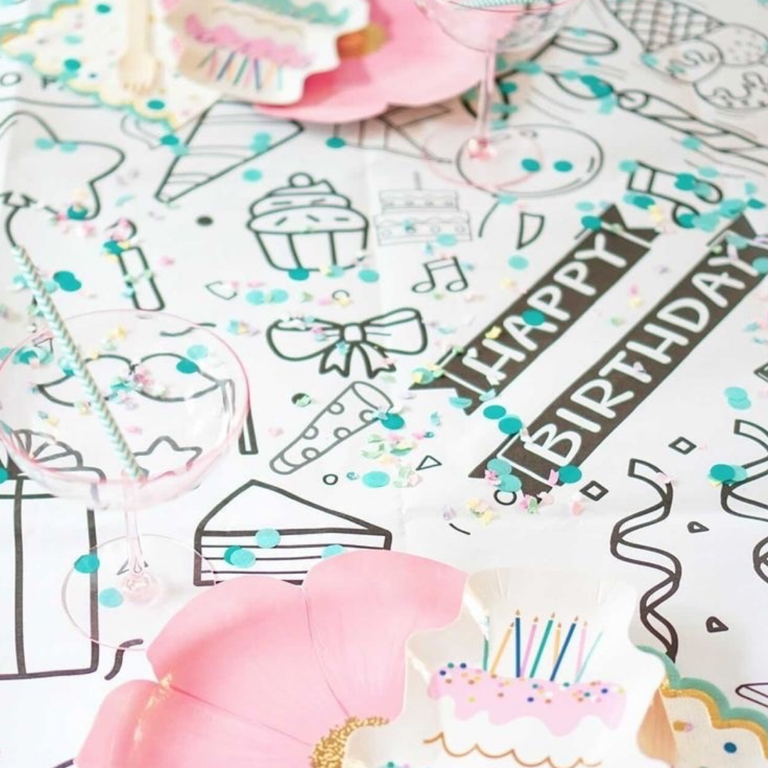 Birthday Party Coloring Tablecloth