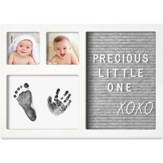 Heartfelt Inkless Baby Hand & Footprint Frame, Letterboard: Alpine White