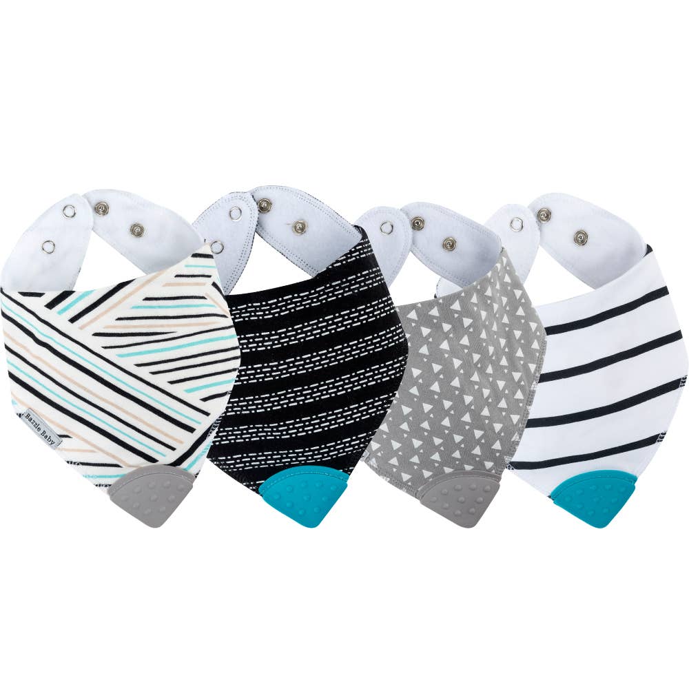 Bandana Bib with Teether 4-Pack: Luca