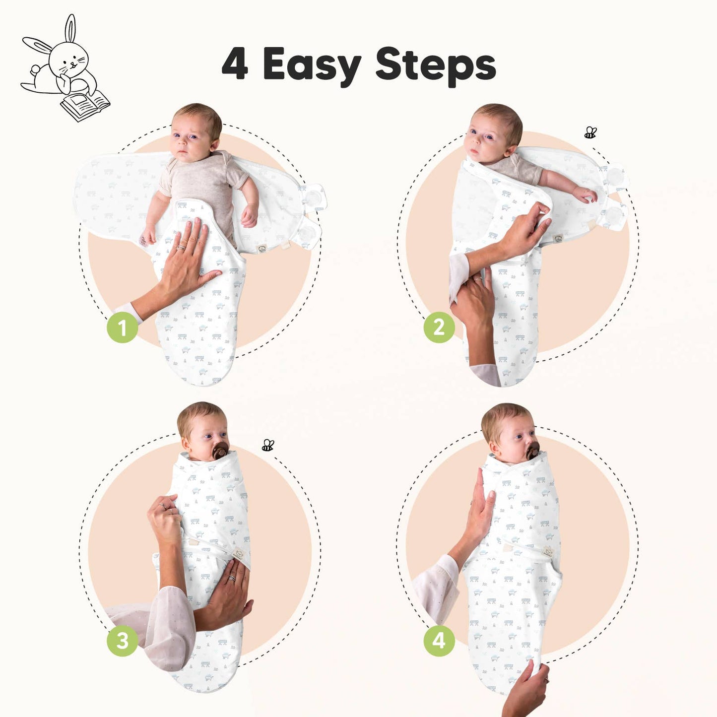 Excavation- 3pk Soothe Baby Swaddles 0-3 Months