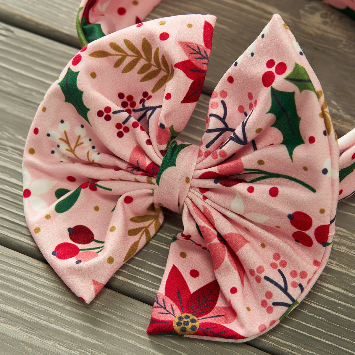 Poinsettias & Plaid - Bow Headband