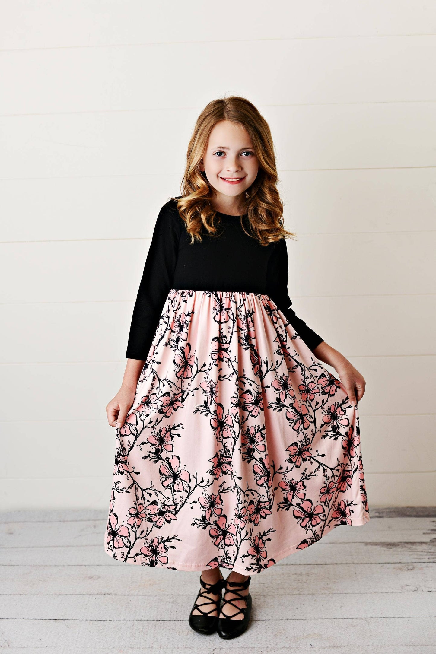 Kids Cherry Blossom Maxi Dress