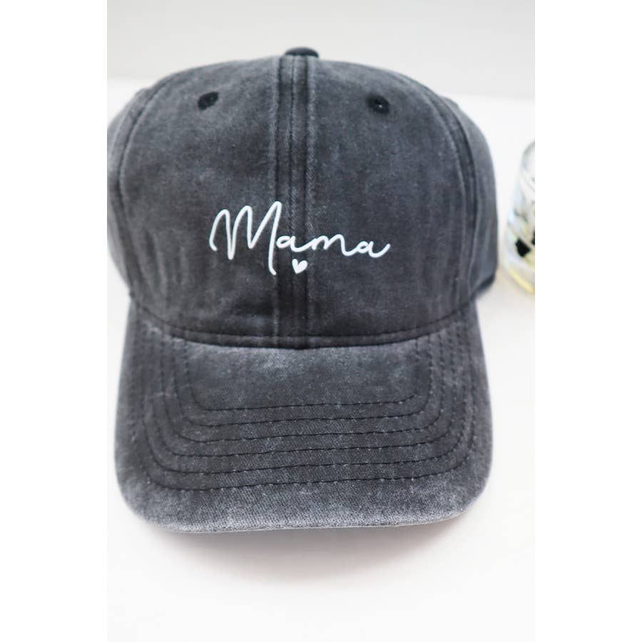 MAMA Printed Acid Washed Baseball Cap