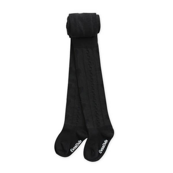 Heart Tights: Black / S (1-3T)