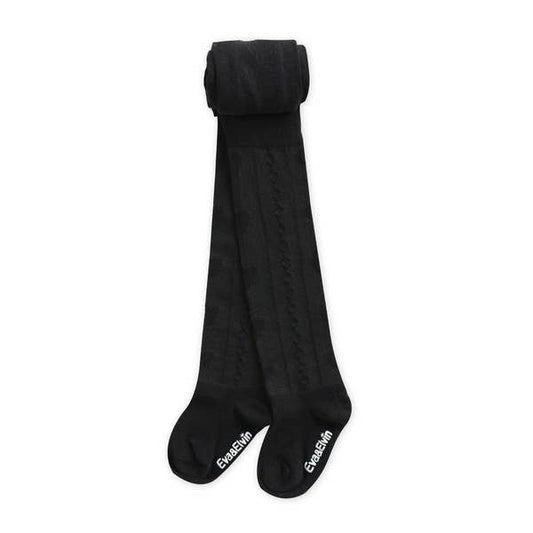 Heart Tights: Black / S (1-3T)