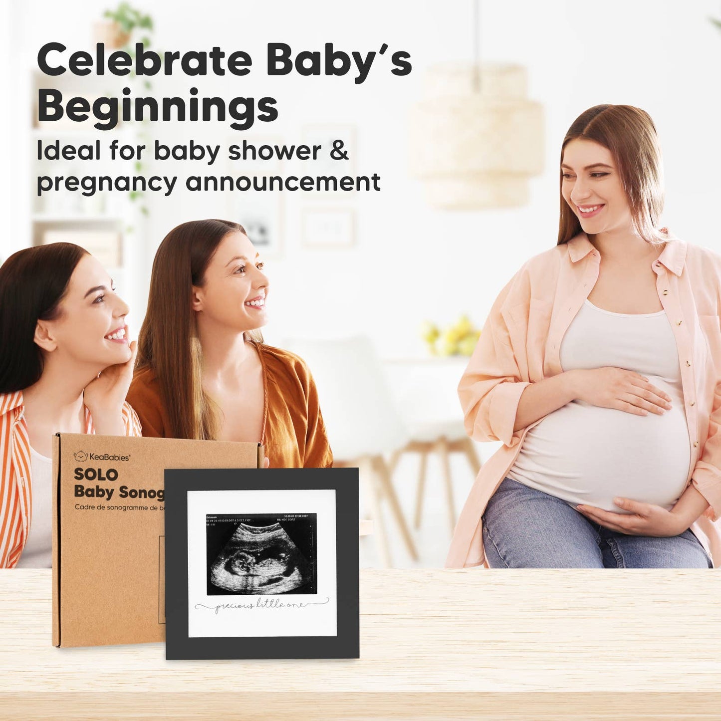 KeaBabies Solo Baby Sonogram Picture Frame: Onyx Black