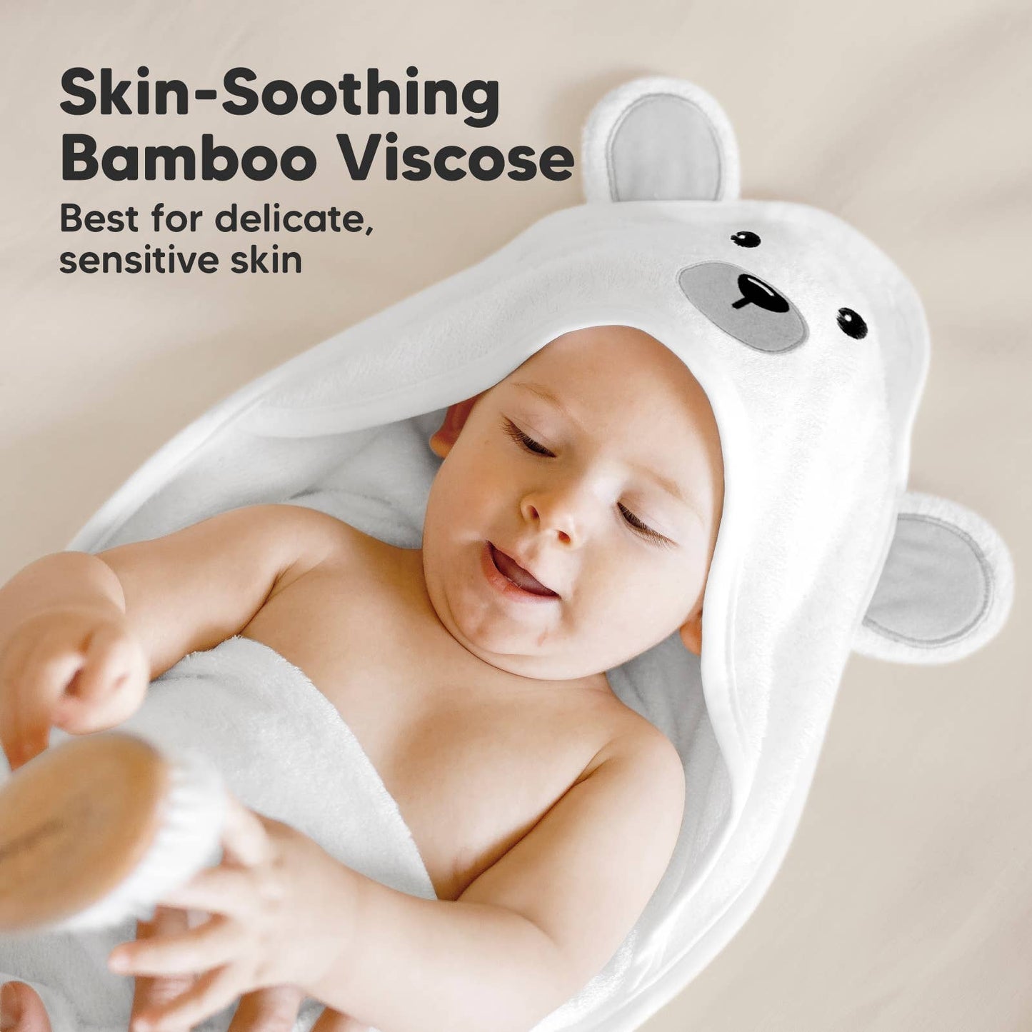 KeaBabies Cuddle Baby Hooded Towel: Polar