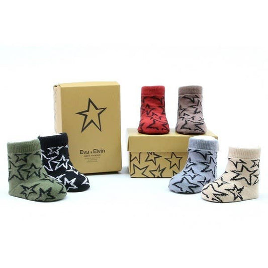 Baby Socks Set (6 Pairs) -Big Star: Multi Color / 0-12M