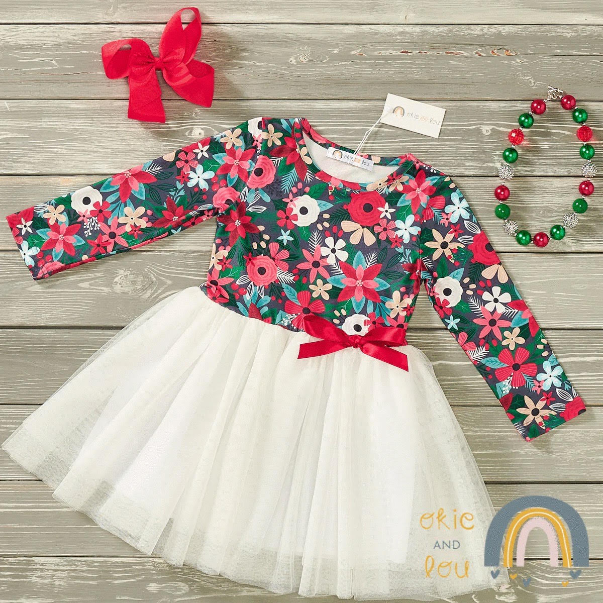 Happy Poinsettia Tulle Dress