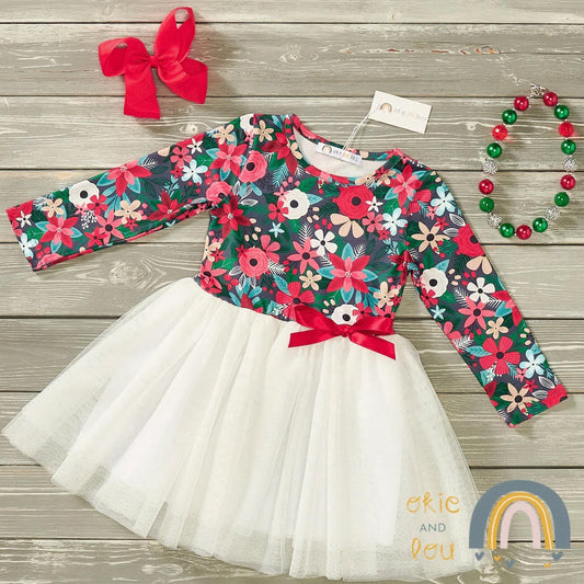 Happy Poinsettia Tulle Dress