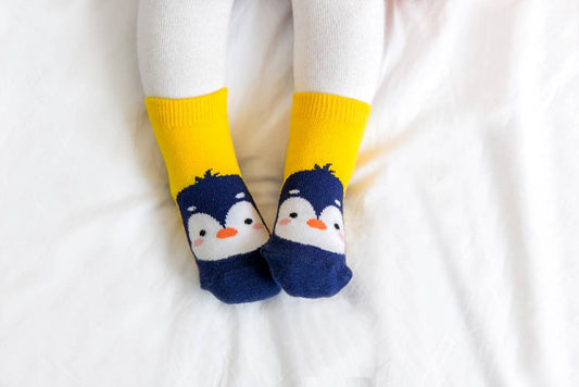 Penguin Zoo Baby Animal Socks: Yellow / XS (0~18M)