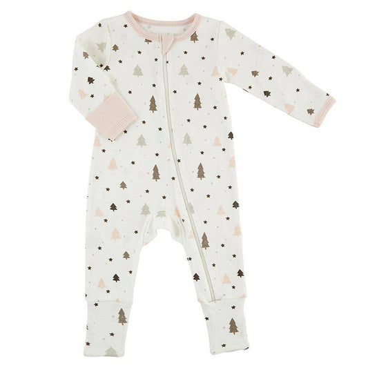 Cozy Romper-Blush Trees