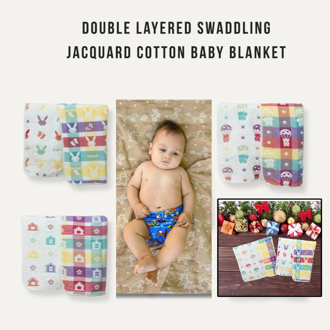 Double Layer Jacquard Cotton Baby Blanket