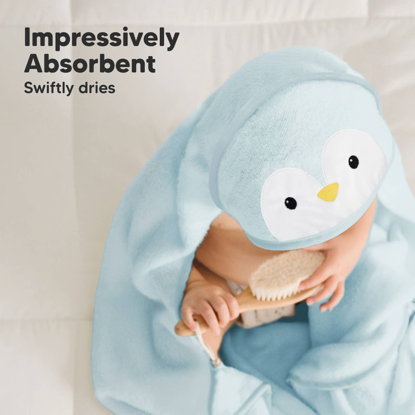 KeaBabies Cuddle Baby Hooded Towel: Penguin