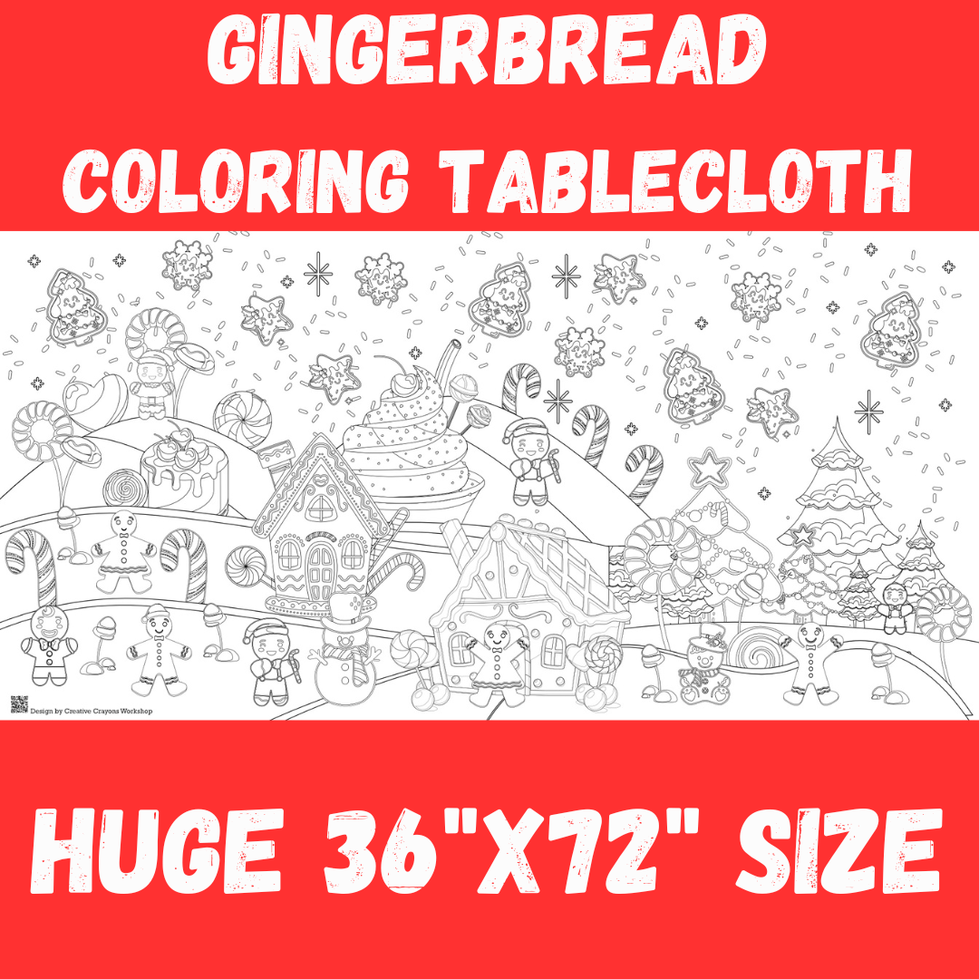 Gingerbread Coloring Tablecloth