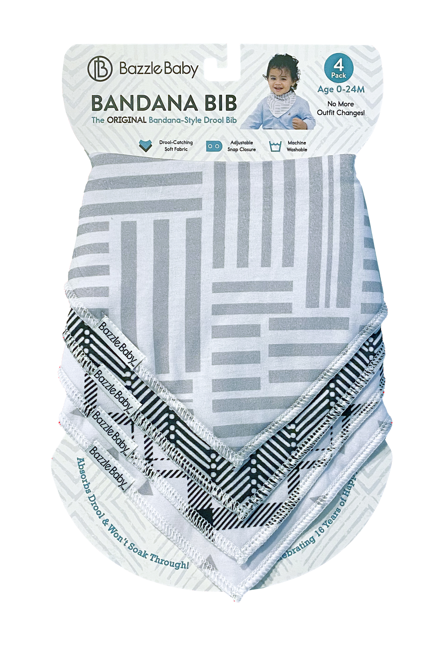 Bandana Bib with Teether 4-Pack: Ava