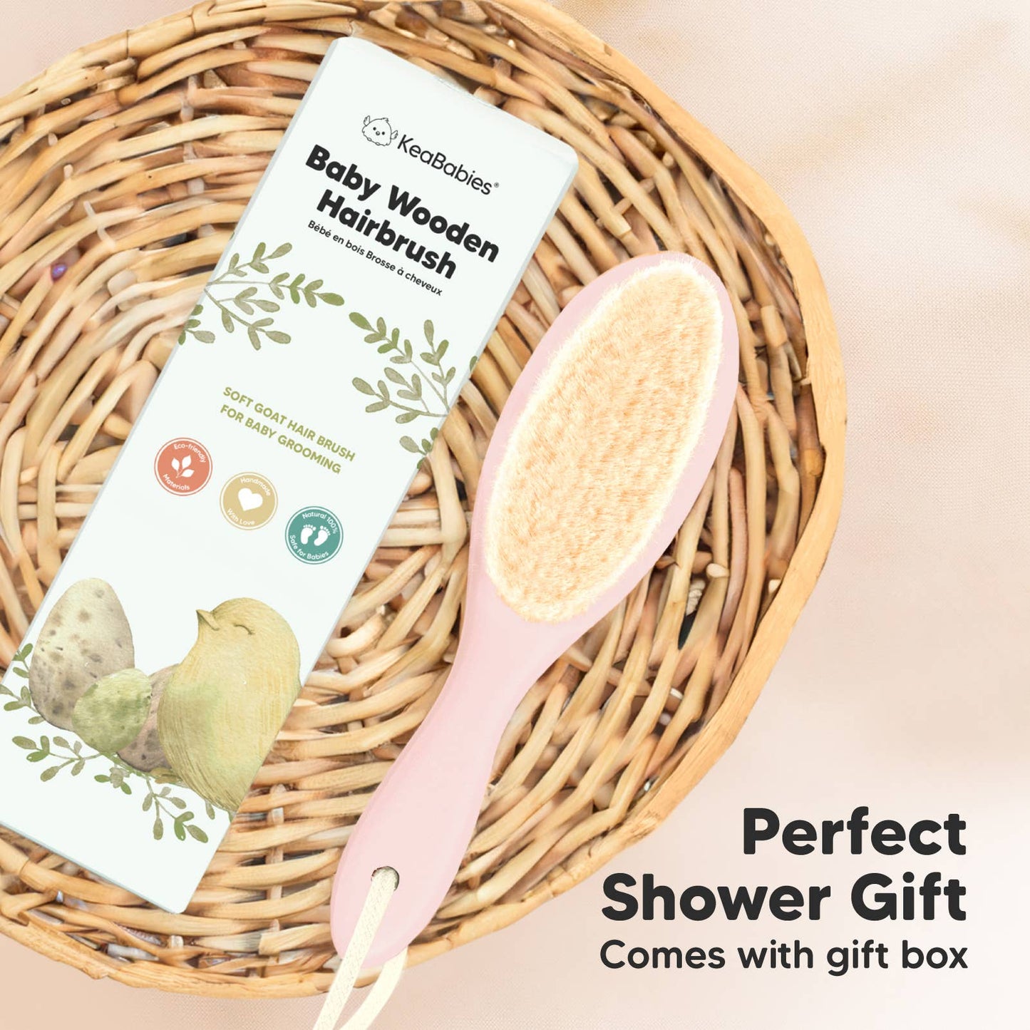 KeaBabies Baby Hair Brush: Blush