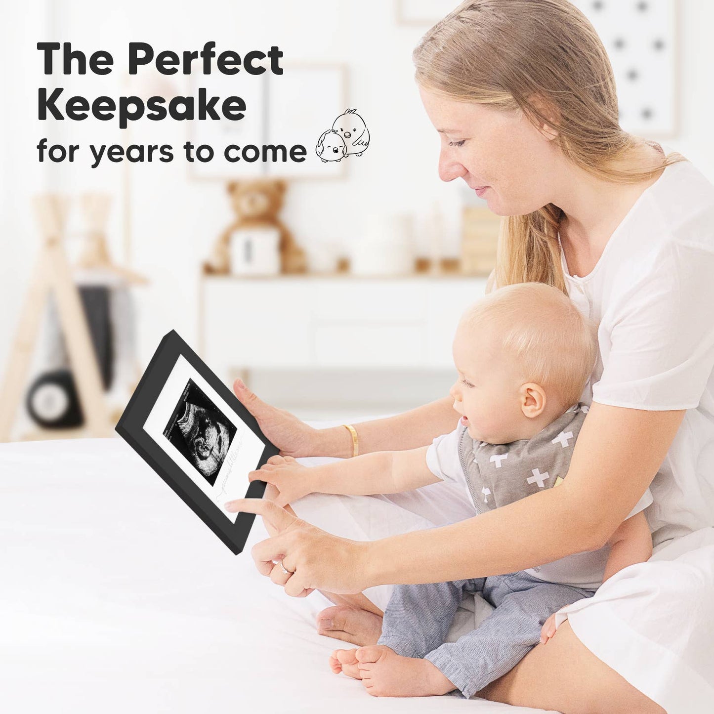 KeaBabies Solo Baby Sonogram Picture Frame: Onyx Black