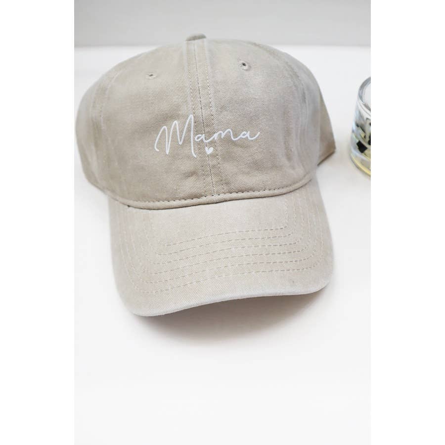 MAMA Printed Acid Washed Baseball Cap