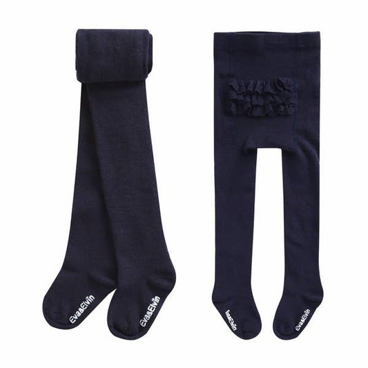 Frill Tights: Navy / 12-24M