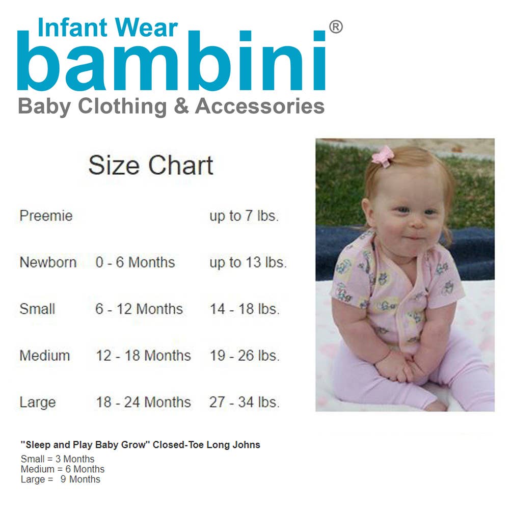 Bambini Preemie Long Sleeve Side Snap - 3 Pack: Preemie