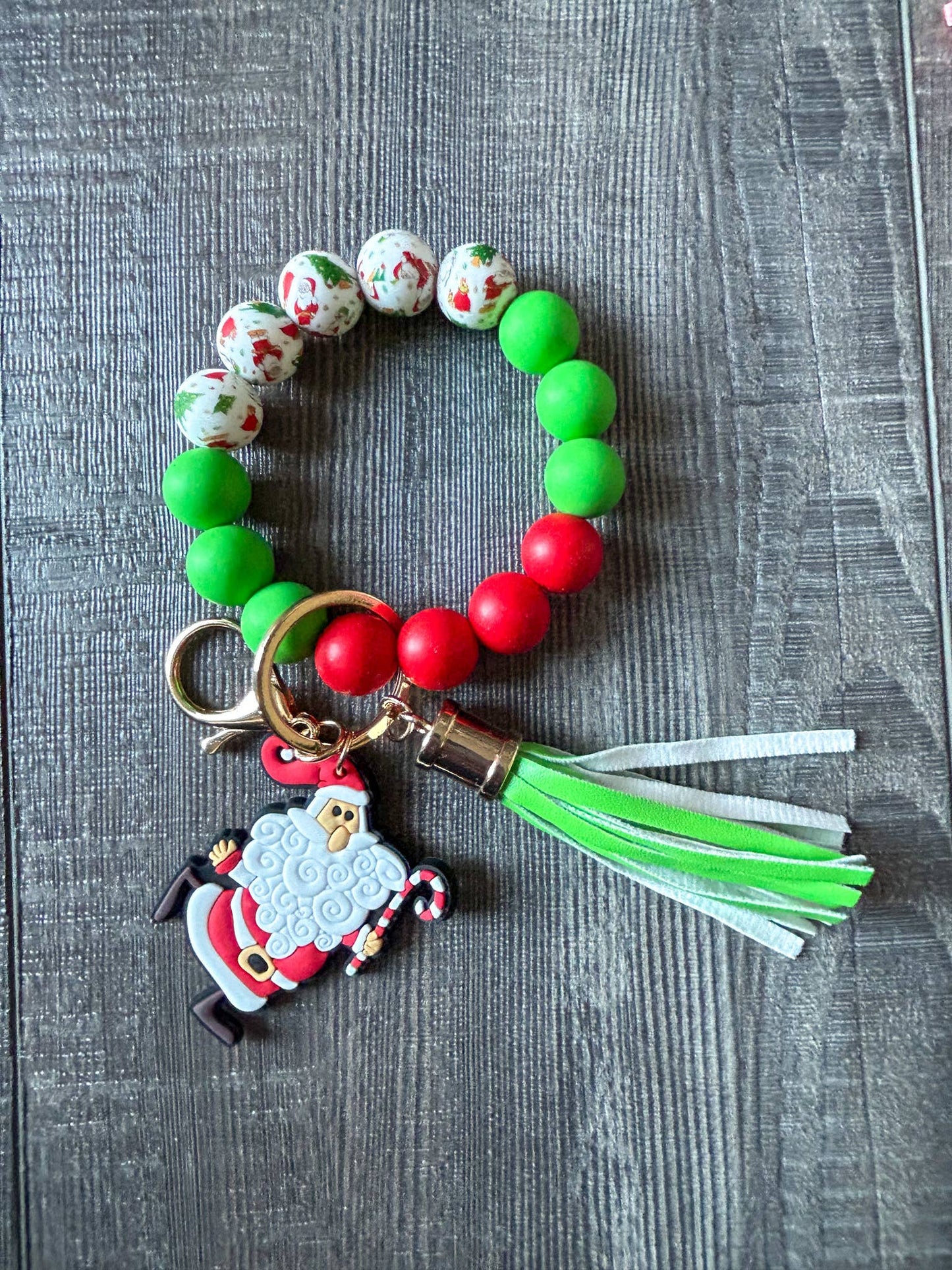 Christmas Silicone Beaded Keychain: The Frosty Snowman