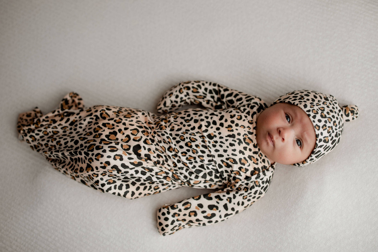 Leopard Knotted Gown: Gown & Hat