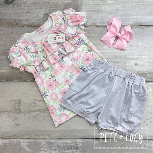 Pink Floral Short Set