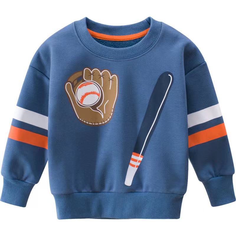 Long Sleeve Fleece Pullover- Baseball