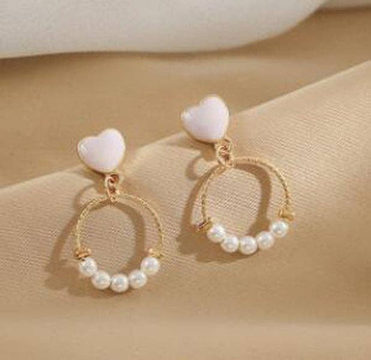 Pearl and Heart Earring
