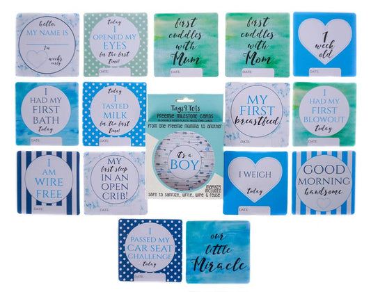 Boy NICU Milestone Cards