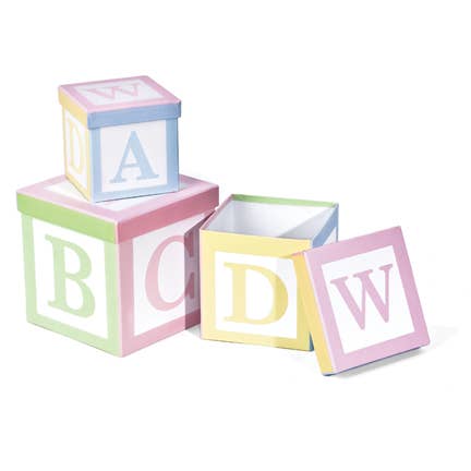 S/3 SQ PAPERBOARD BOXES-"ABC"