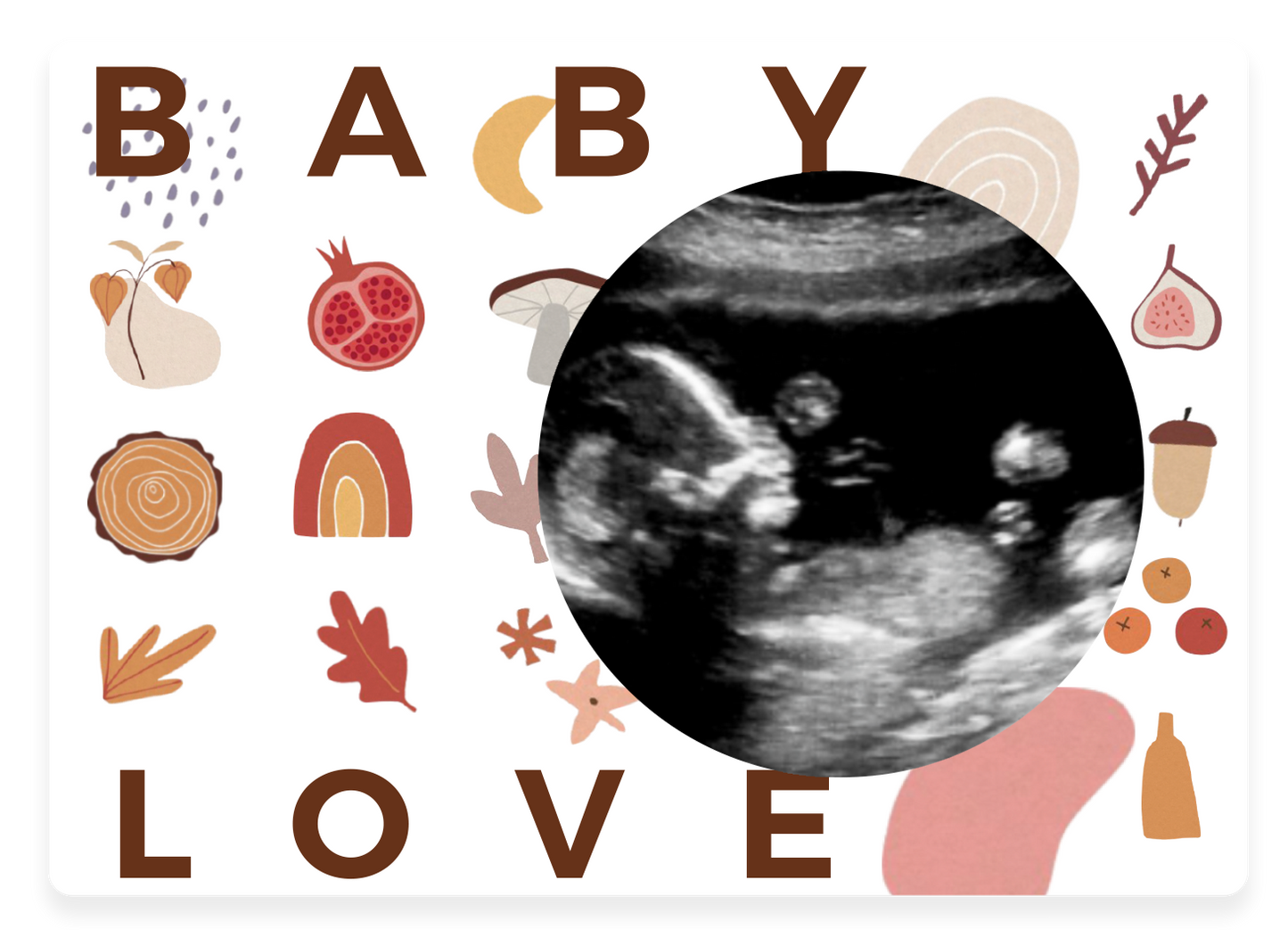 Magnetic Baby Love Fall Ultrasound Wooden Photo Frame