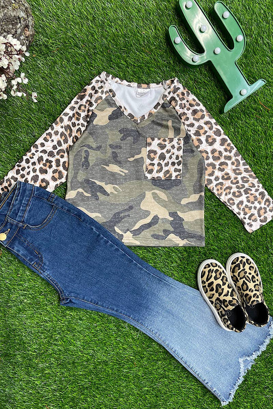 Camouflage & Cheetah Long Sleeve Top